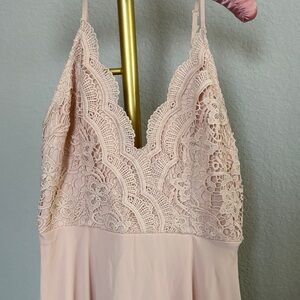 Lulu's Blush Pink Lace-Trim Sleep Cami